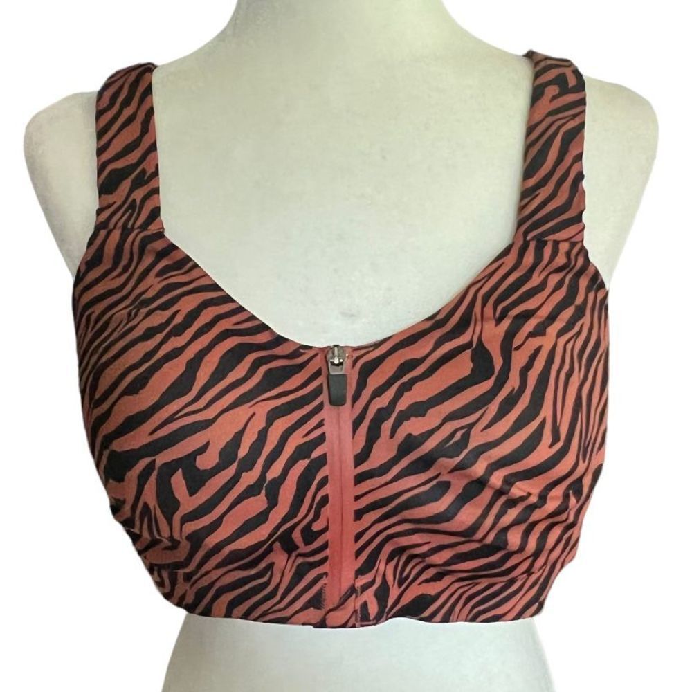 Victorias secret front closure zipper tigerstripe sports bra incredible knockout